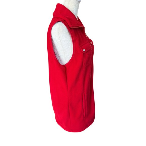 Chaps Sport red sleeveless zip up fleece vest women's size medium - Picture 3 of 8